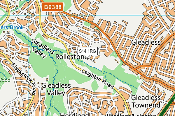 S14 1RG map - OS VectorMap District (Ordnance Survey)
