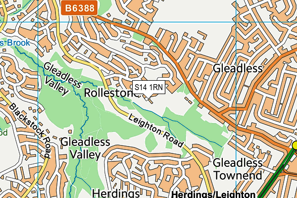 S14 1RN map - OS VectorMap District (Ordnance Survey)