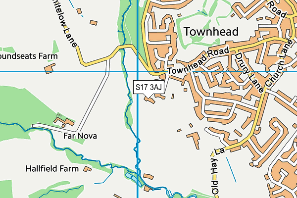 S17 3AJ map - OS VectorMap District (Ordnance Survey)