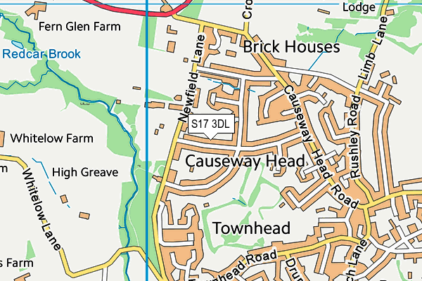 S17 3DL map - OS VectorMap District (Ordnance Survey)