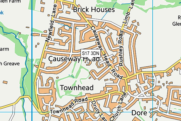 S17 3DN map - OS VectorMap District (Ordnance Survey)