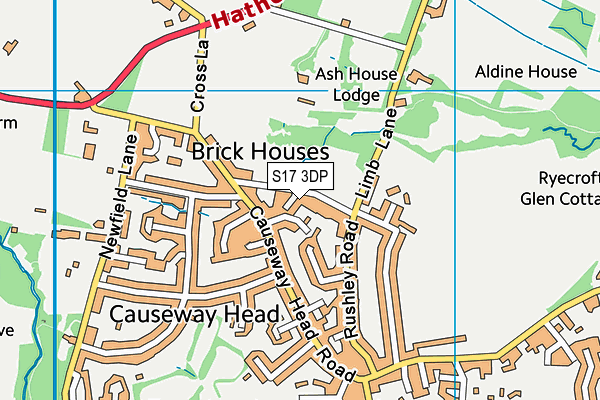 S17 3DP map - OS VectorMap District (Ordnance Survey)