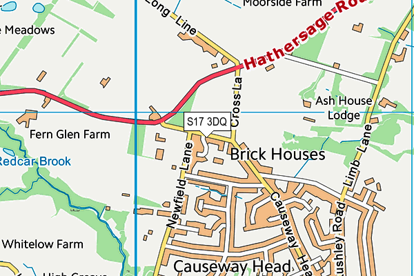 S17 3DQ map - OS VectorMap District (Ordnance Survey)