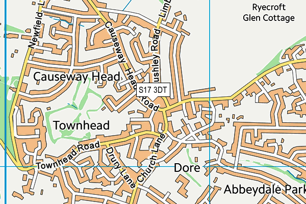 S17 3DT map - OS VectorMap District (Ordnance Survey)