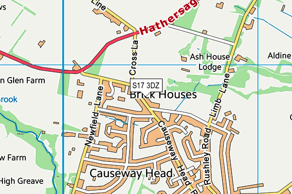 S17 3DZ map - OS VectorMap District (Ordnance Survey)