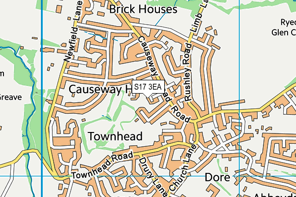 S17 3EA map - OS VectorMap District (Ordnance Survey)