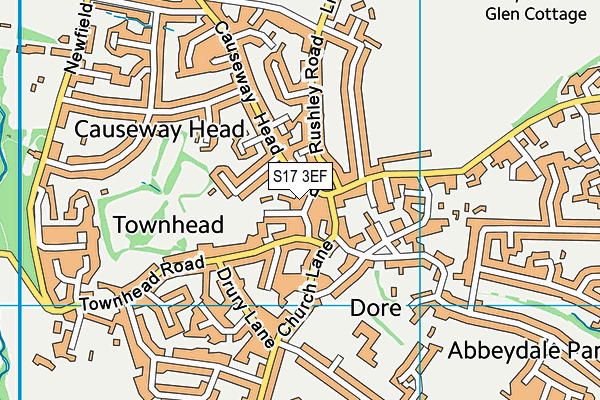 S17 3EF map - OS VectorMap District (Ordnance Survey)