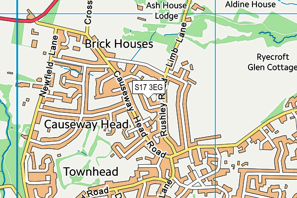 S17 3EG map - OS VectorMap District (Ordnance Survey)