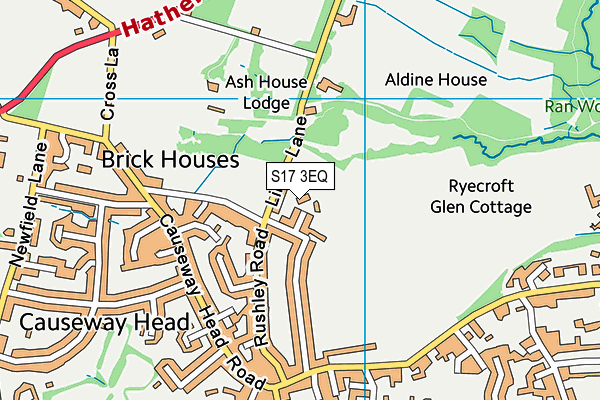 S17 3EQ map - OS VectorMap District (Ordnance Survey)