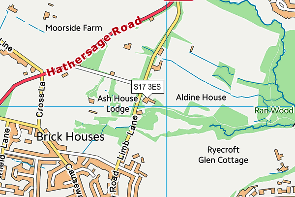 Aldine House Secure Children's Centre map (S17 3ES) - OS VectorMap District (Ordnance Survey)