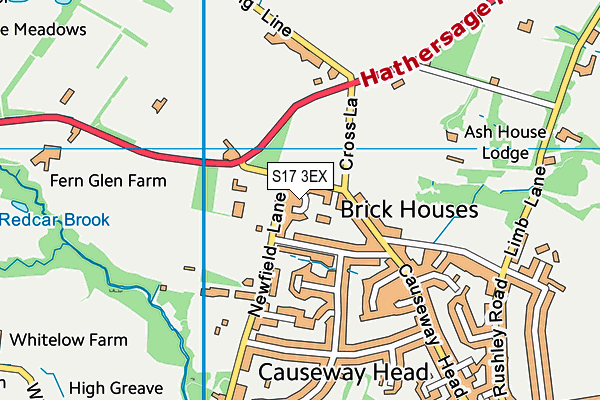 S17 3EX map - OS VectorMap District (Ordnance Survey)