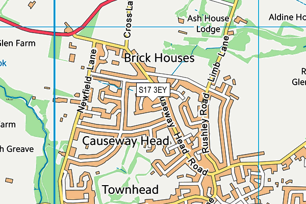 S17 3EY map - OS VectorMap District (Ordnance Survey)