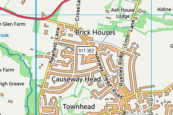 S17 3EZ map - OS VectorMap District (Ordnance Survey)