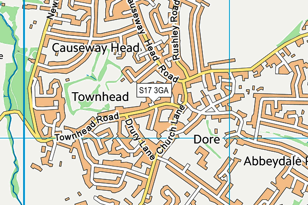 S17 3GA map - OS VectorMap District (Ordnance Survey)