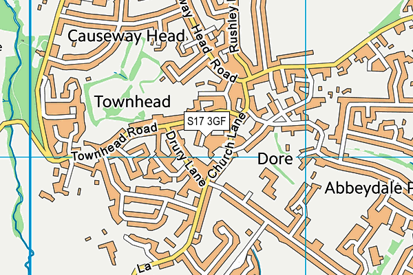 S17 3GF map - OS VectorMap District (Ordnance Survey)