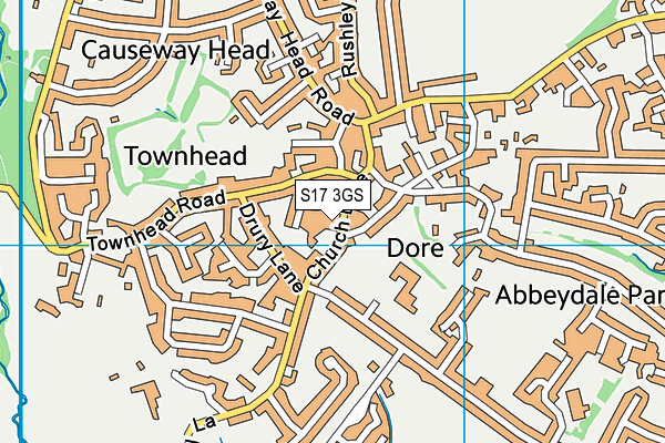 S17 3GS map - OS VectorMap District (Ordnance Survey)