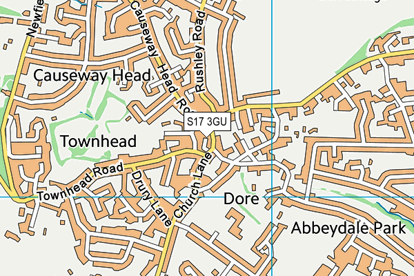 S17 3GU map - OS VectorMap District (Ordnance Survey)