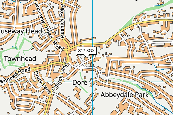 S17 3GX map - OS VectorMap District (Ordnance Survey)