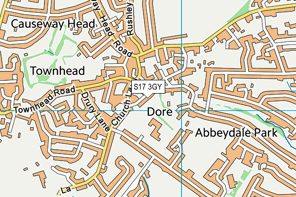 S17 3GY map - OS VectorMap District (Ordnance Survey)