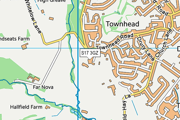 S17 3GZ map - OS VectorMap District (Ordnance Survey)