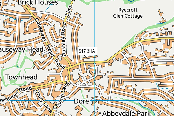 S17 3HA map - OS VectorMap District (Ordnance Survey)