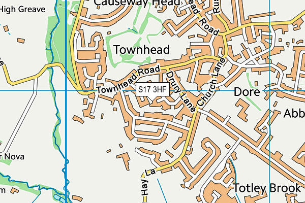 S17 3HF map - OS VectorMap District (Ordnance Survey)