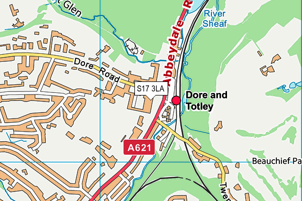 S17 3LA map - OS VectorMap District (Ordnance Survey)