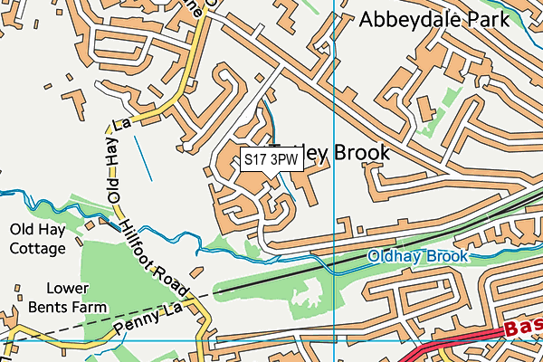 S17 3PW map - OS VectorMap District (Ordnance Survey)