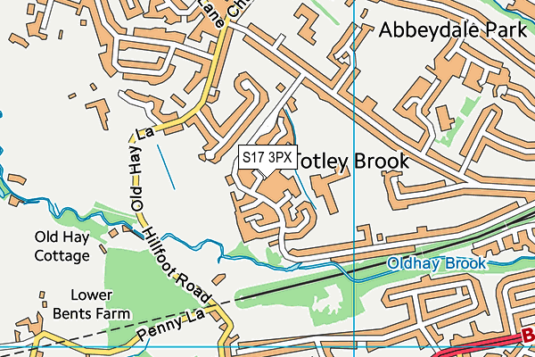 S17 3PX map - OS VectorMap District (Ordnance Survey)