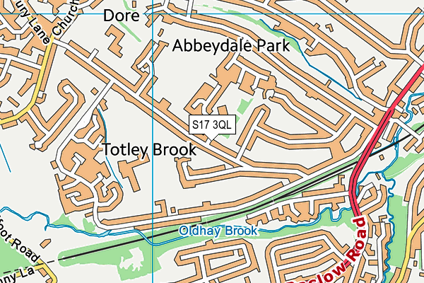 S17 3QL map - OS VectorMap District (Ordnance Survey)