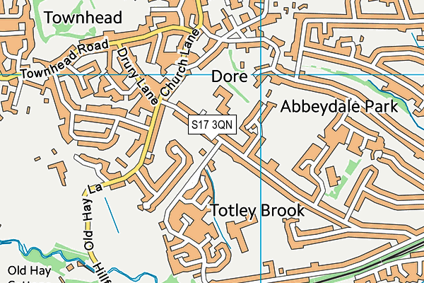 S17 3QN map - OS VectorMap District (Ordnance Survey)