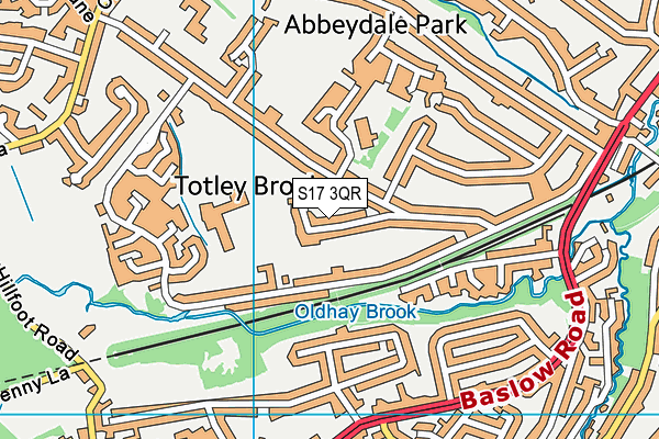 S17 3QR map - OS VectorMap District (Ordnance Survey)