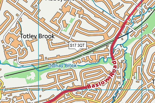 S17 3QT map - OS VectorMap District (Ordnance Survey)