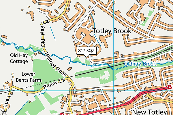 S17 3QZ map - OS VectorMap District (Ordnance Survey)