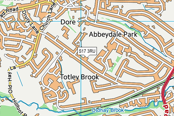 S17 3RU map - OS VectorMap District (Ordnance Survey)