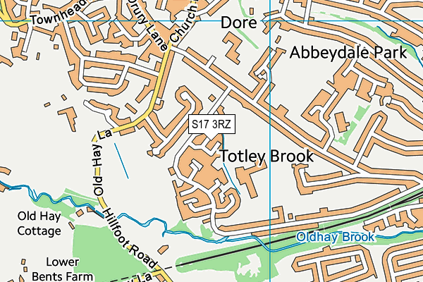 S17 3RZ map - OS VectorMap District (Ordnance Survey)