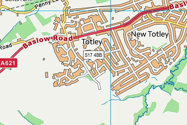 Totley Hall Lane Recreation Ground map (S17 4BB) - OS VectorMap District (Ordnance Survey)