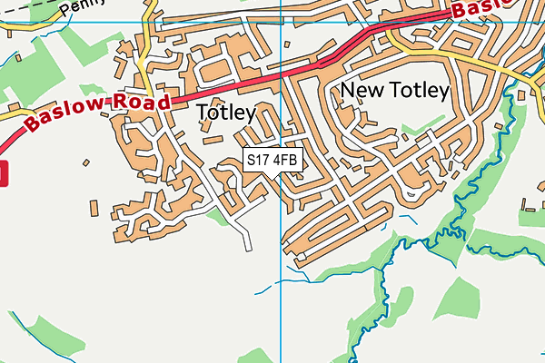 Totley Primary School map (S17 4FB) - OS VectorMap District (Ordnance Survey)