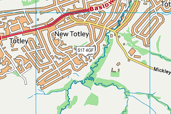 S17 4GF map - OS VectorMap District (Ordnance Survey)