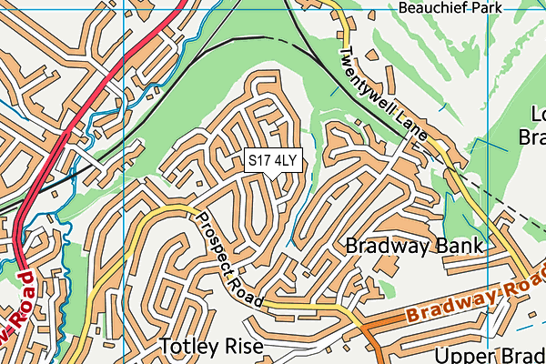 S17 4LY map - OS VectorMap District (Ordnance Survey)