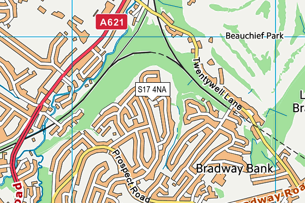 S17 4NA map - OS VectorMap District (Ordnance Survey)