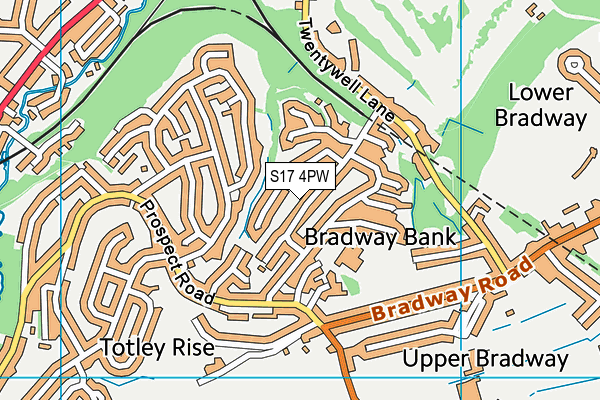 S17 4PW map - OS VectorMap District (Ordnance Survey)