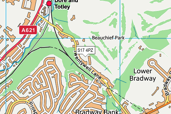 S17 4PZ map - OS VectorMap District (Ordnance Survey)