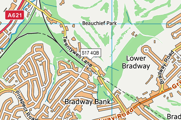 S17 4QB map - OS VectorMap District (Ordnance Survey)