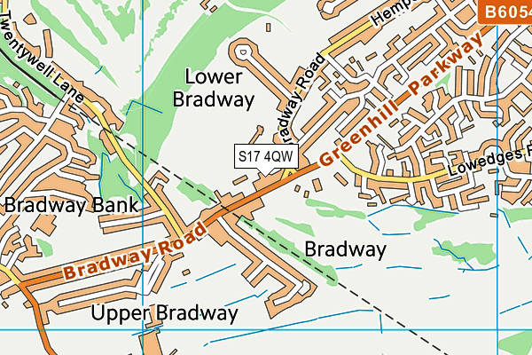 Bradway Recreation Ground map (S17 4QW) - OS VectorMap District (Ordnance Survey)