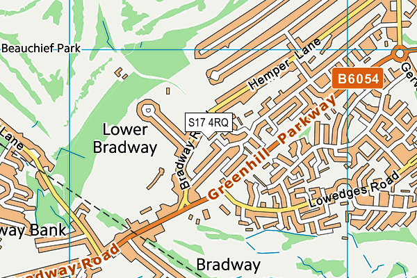 S17 4RQ map - OS VectorMap District (Ordnance Survey)
