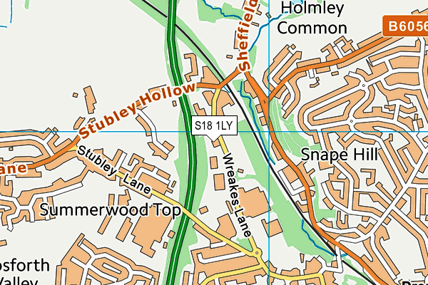 S18 1LY map - OS VectorMap District (Ordnance Survey)