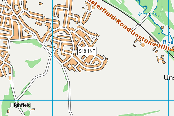 S18 1NF map - OS VectorMap District (Ordnance Survey)