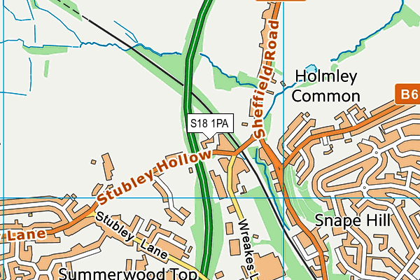 S18 1PA map - OS VectorMap District (Ordnance Survey)