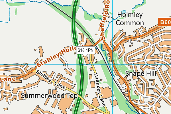 S18 1PN map - OS VectorMap District (Ordnance Survey)